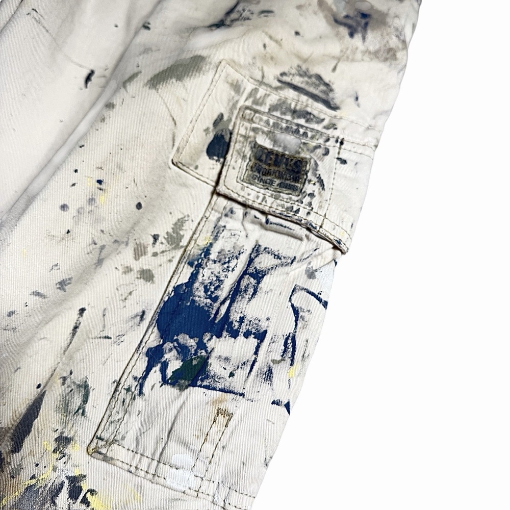 Levi's Cargo Loose Straight Pants 31x32 Paint Splatter Distressed Workwear Y2K - Picture 5 of 9